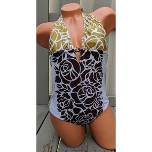 BCBG Floral Halter Swimsuit